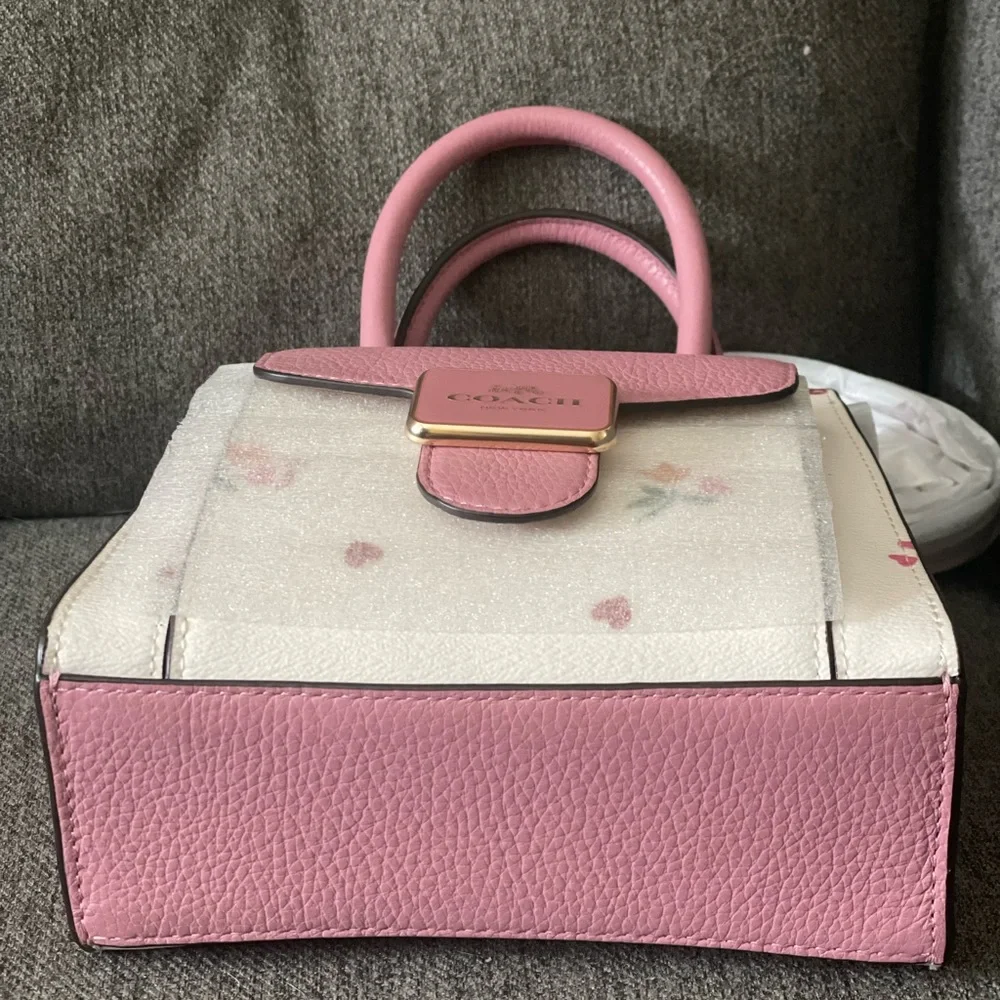 Coach Pink & White Floral Mini Crossbody Bag